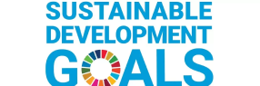 Man sieht das Logo der Sustainable Development Goals